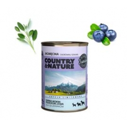 COUNTRY&NATURE Junior Bezzbożowa karma jagnięcina z borówką i szałwią 400 g